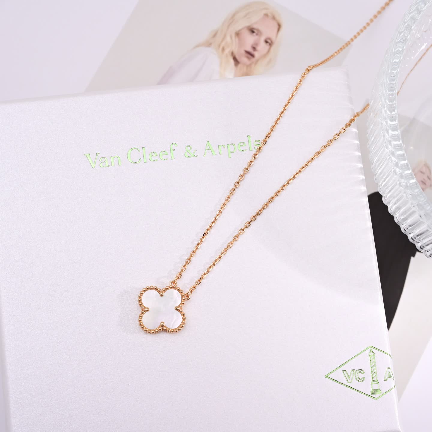 Van Cleef & Arpels Alhambra Gold Plated Enamel Clover Necklaces